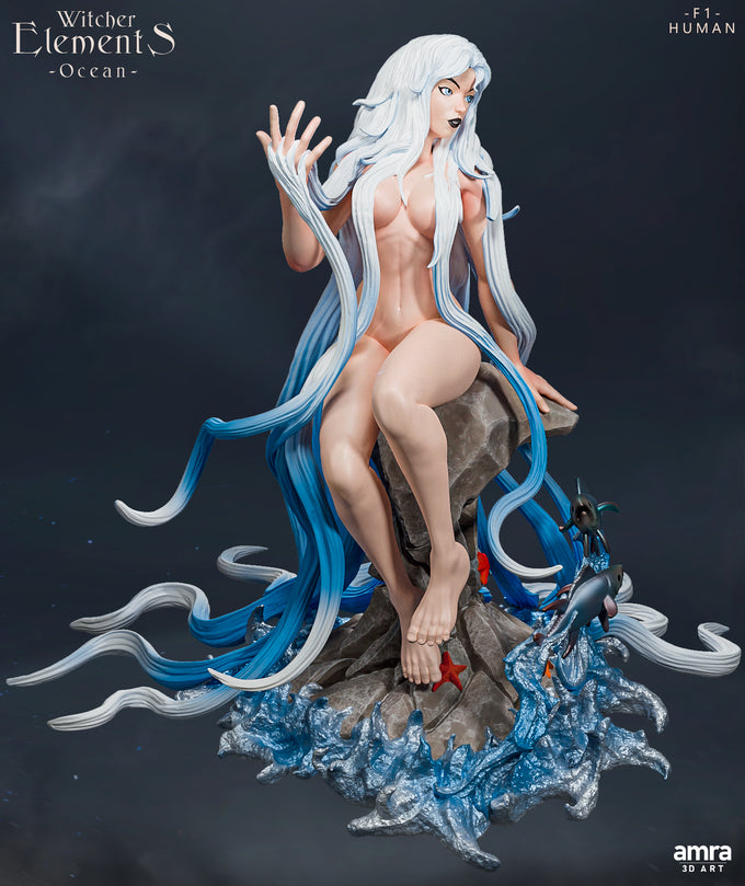 Amra 3D Art - Witcher Elements - Ocean #1 - 80mm Pin Up/Figure/Model/Diorama - Helios3DPrinting