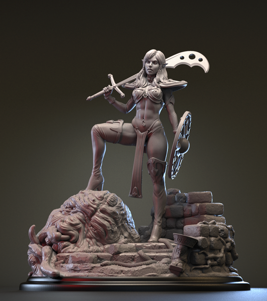 Capritor Studios - Vala Stormraven - 75mm Pin Up/Figure/Model/Diorama