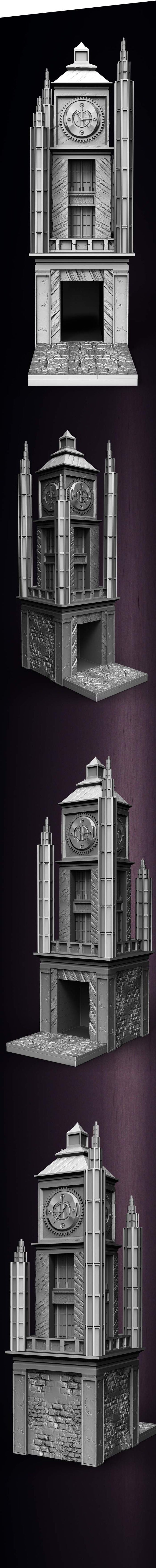 Slope3D - Clocktower (Shadowed) Dice Tower - DnD/TTRPG/Roleplaying/Wargames