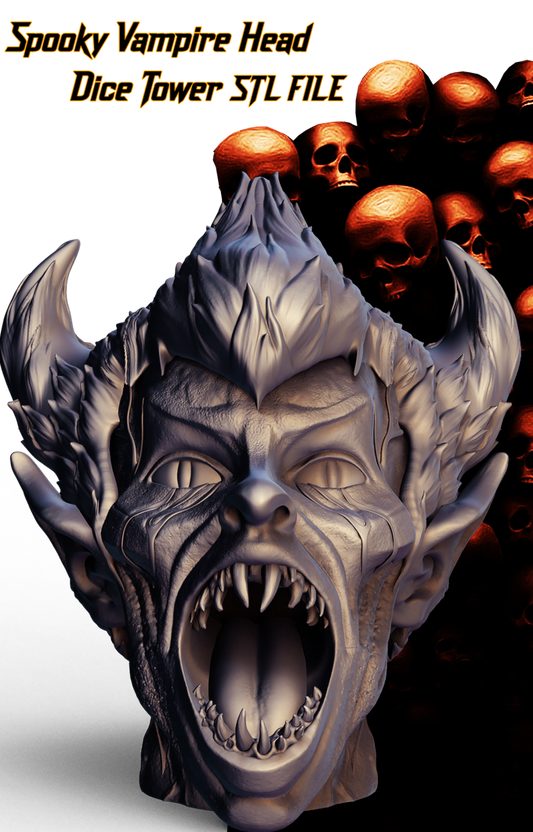 Slope3D - Vampire Head Dice Tower - DnD/TTRPG/Roleplaying/Wargames