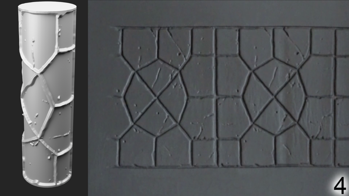 Jorrit - Texture Rollers #09 - Clay Roller for Scenery/TTRPG/Pottery Embossing