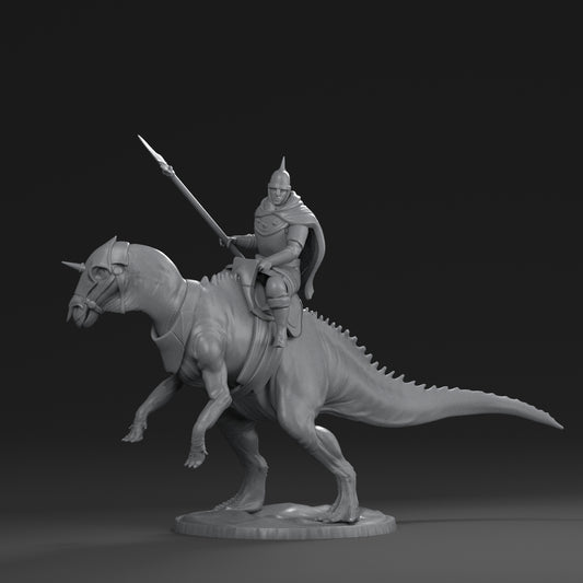 Dinoworld - Kingdoms #3 - Edmonotsaurus w/Rider #1 - DnD/Pathfinder/TTRPG Figure