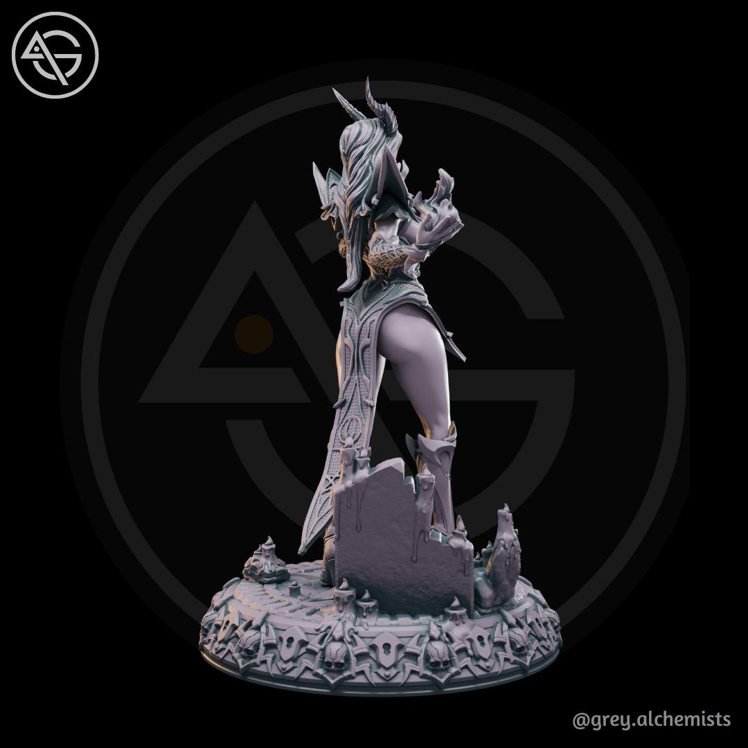 Grey Alchemists - Tiefling Sorcerer - 32mm/75mm DnD/Pathfinder/TTRPG Figure