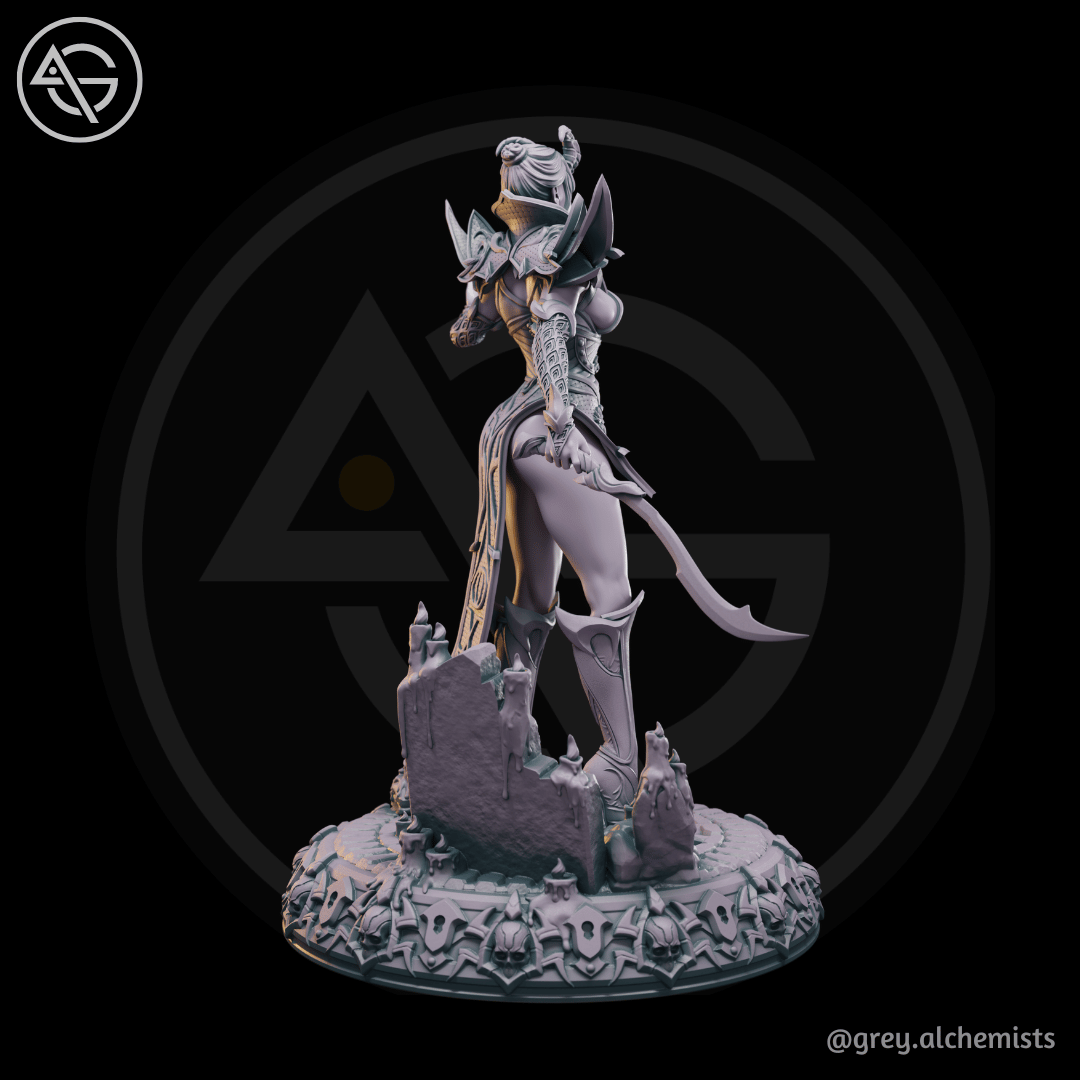 Grey Alchemists - Tiefling Warrior - 32mm/75mm DnD/Pathfinder/TTRPG Figure