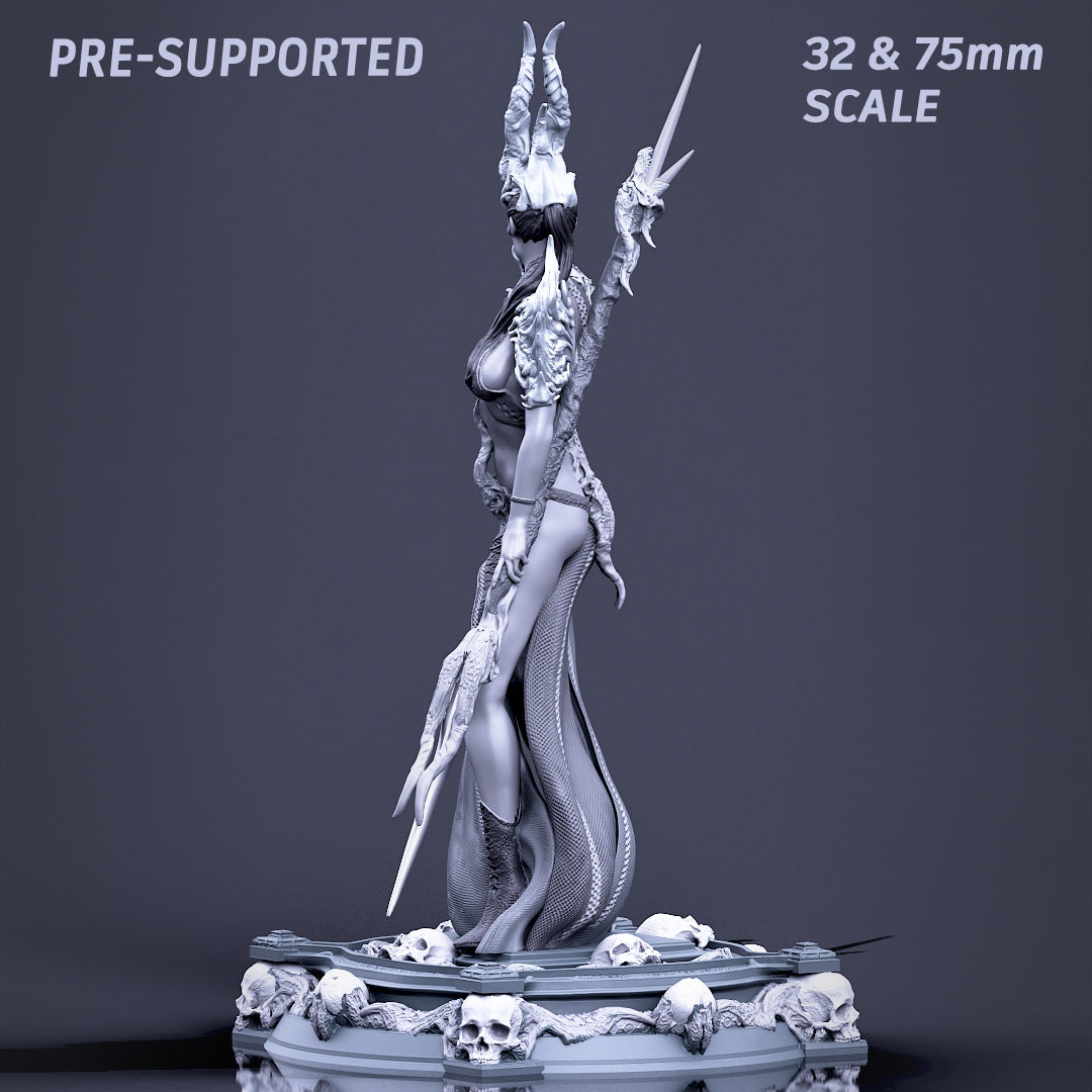 Printomancer - Boneflesh Necropriestess - 32/75mm Pin Up/Figure/Model/Diorama