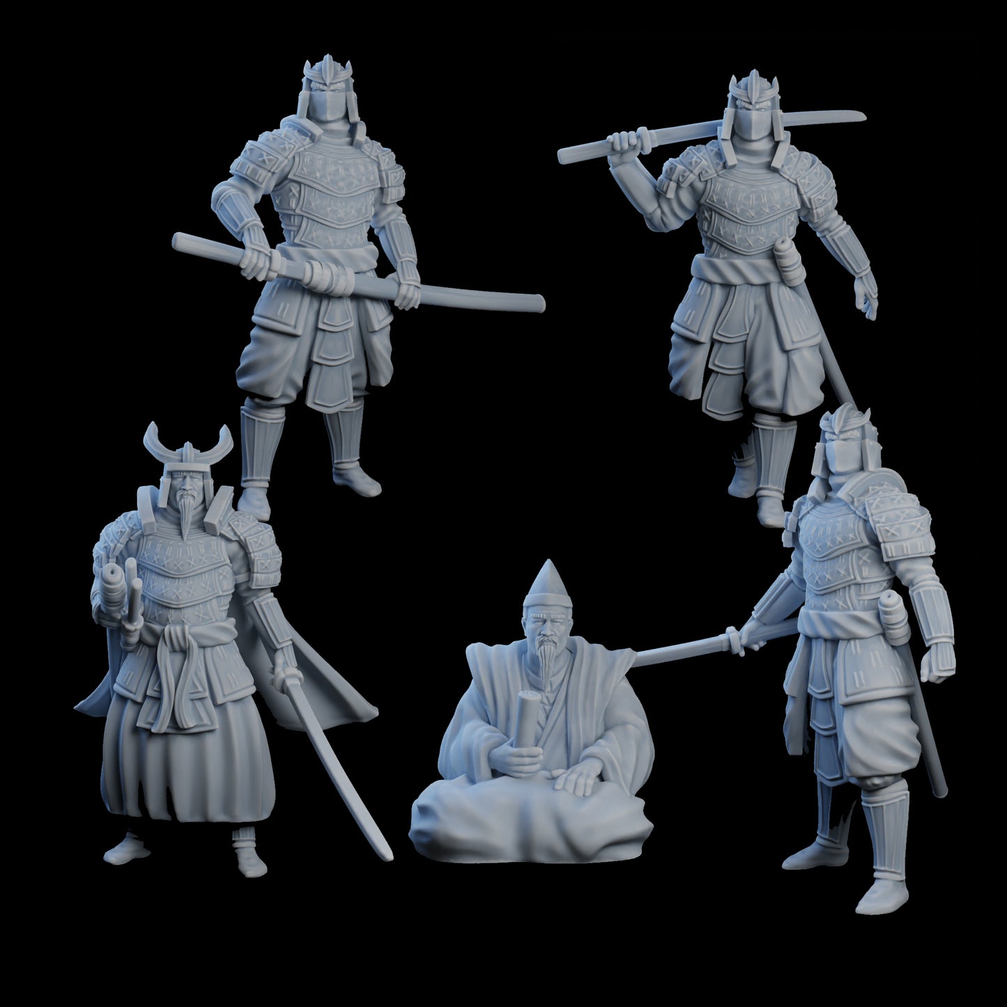 YourNeighborKnight - Bushido 2 - Daimyo & Bodyguards - DnD/TTRPG Figure/Miniature Figure