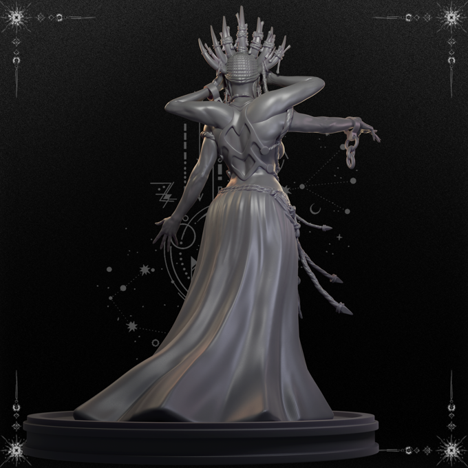 Black Fins Miniatures - Shar, Queen of Dark - 75mm Pin Up/Figure/Model/Diorama