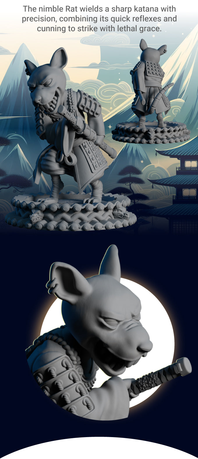 AsymSculpts - Sculpted Sisters: Oriental - Rat King #2 - 75mm Pin Up/Figure/Model/Diorama