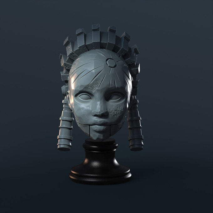 Cedric Snowmodel - Hanging Mask #3 - Unpainted Wall Decoration