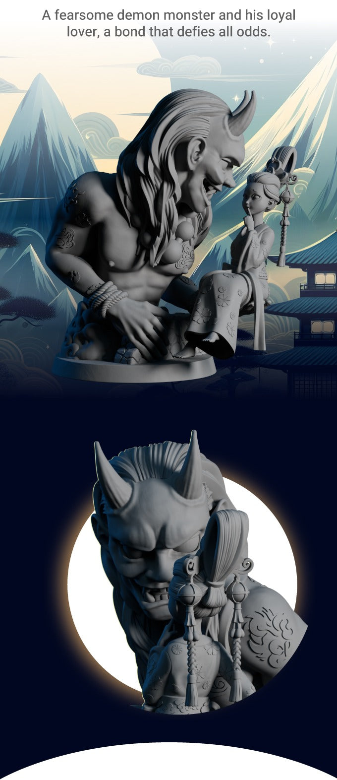 AsymSculpts - Sculpted Sisters: Oriental - Demon Tamer - 75mm Pin Up/Figure/Model/Diorama