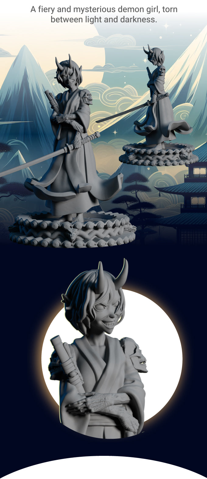 AsymSculpts - Sculpted Sisters: Oriental - Oni #1 - 75mm Pin Up/Figure/Model/Diorama