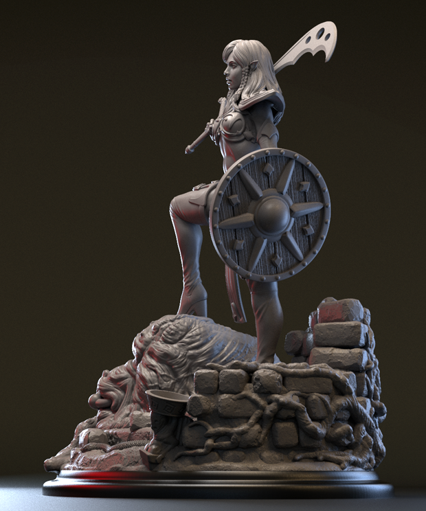 Capritor Studios - Vala Stormraven - 75mm Pin Up/Figure/Model/Diorama