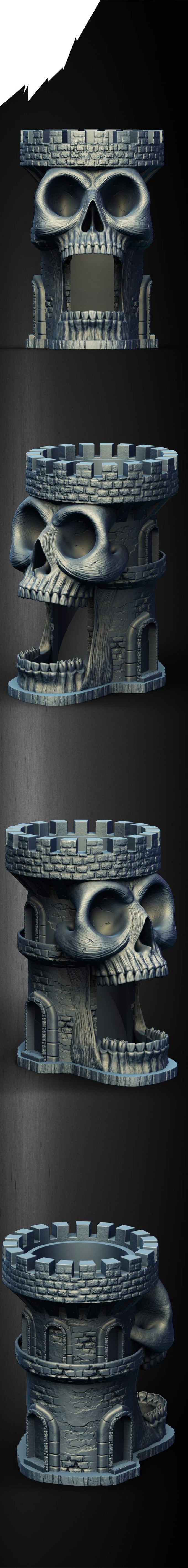 Slope3D - Royal Skull (Rook) Dice Tower - DnD/TTRPG/Roleplaying/Wargames