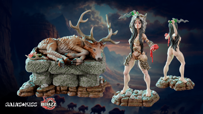 Gaia Miniatures - The Hunt - Luna Wolfheart - 75mm Pin Up/Figure/Model/Diorama