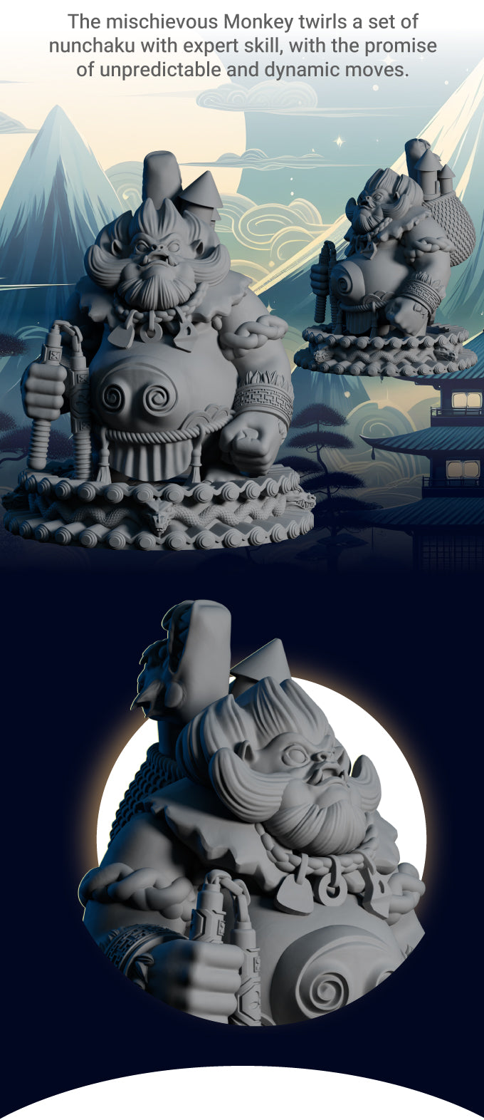 AsymSculpts - Sculpted Sisters: Oriental - Monkey #2 - 75mm Pin Up/Figure/Model/Diorama