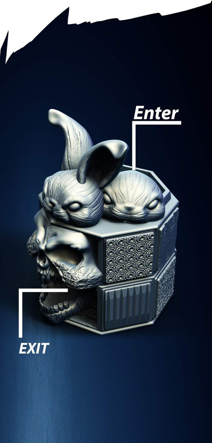 Slope3D - Bunny (Bones) Dice Tower - DnD/TTRPG/Roleplaying/Wargames