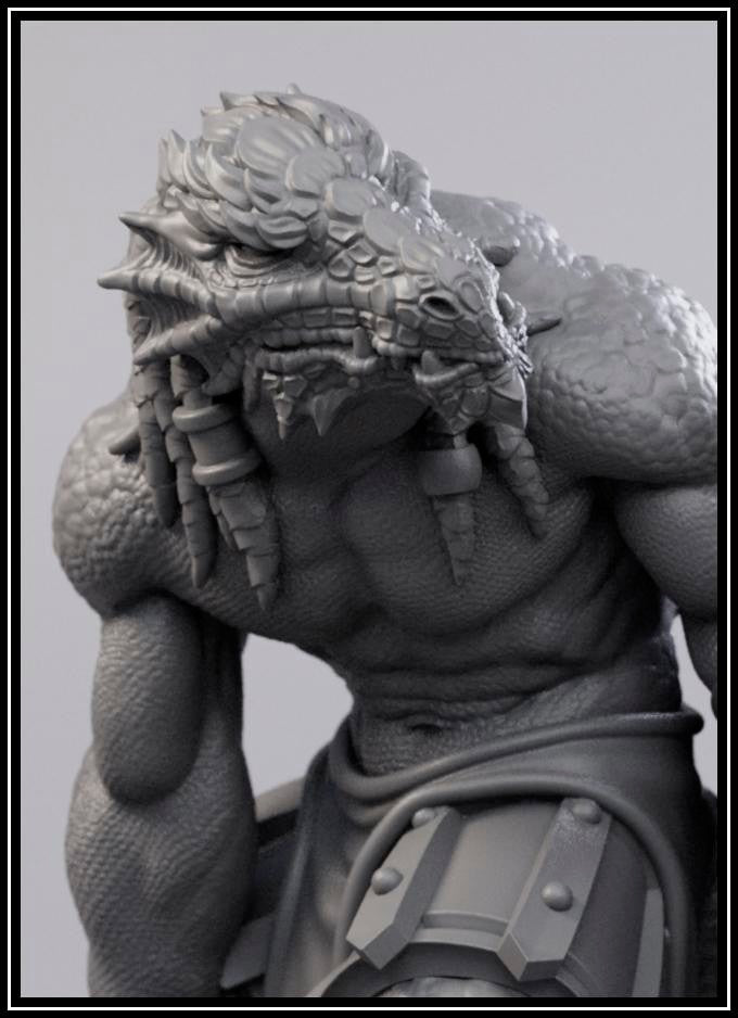 STL - Dragonborn Barbarian - DnD/TTRPG Figure/Miniature