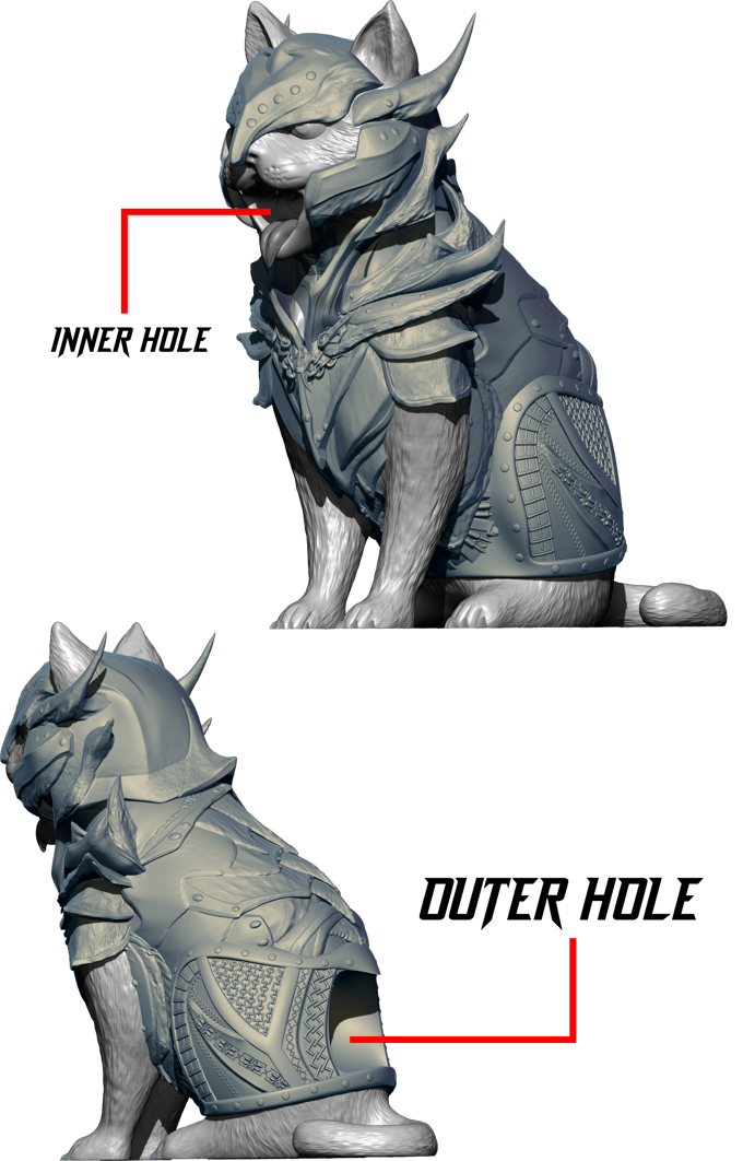 Slope3D - Armoured Cat Dice Tower - DnD/TTRPG/Roleplaying/Wargames