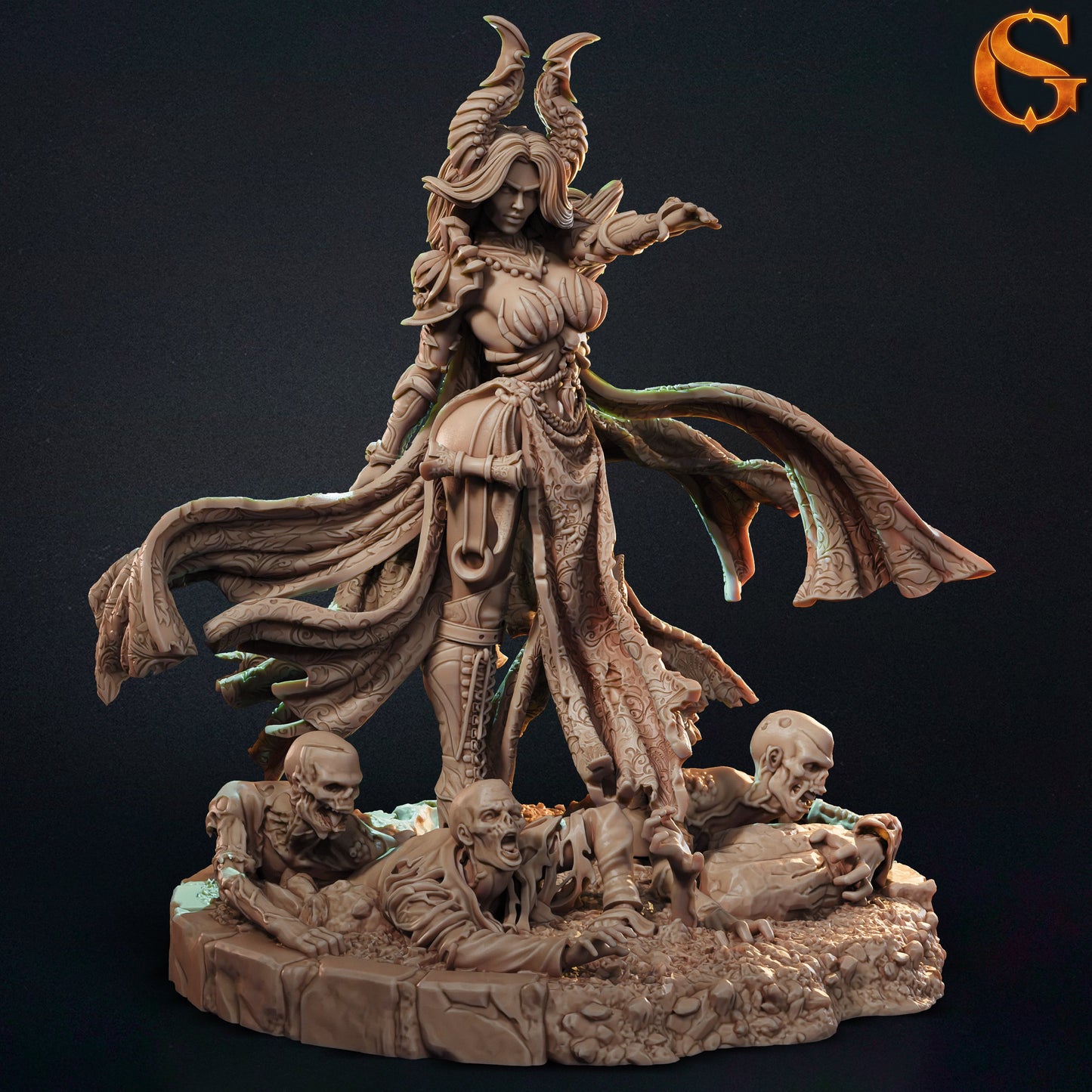 Solgoodcreations - Tiefling Necromancer - DnD/TTRPG Figure/Miniature
