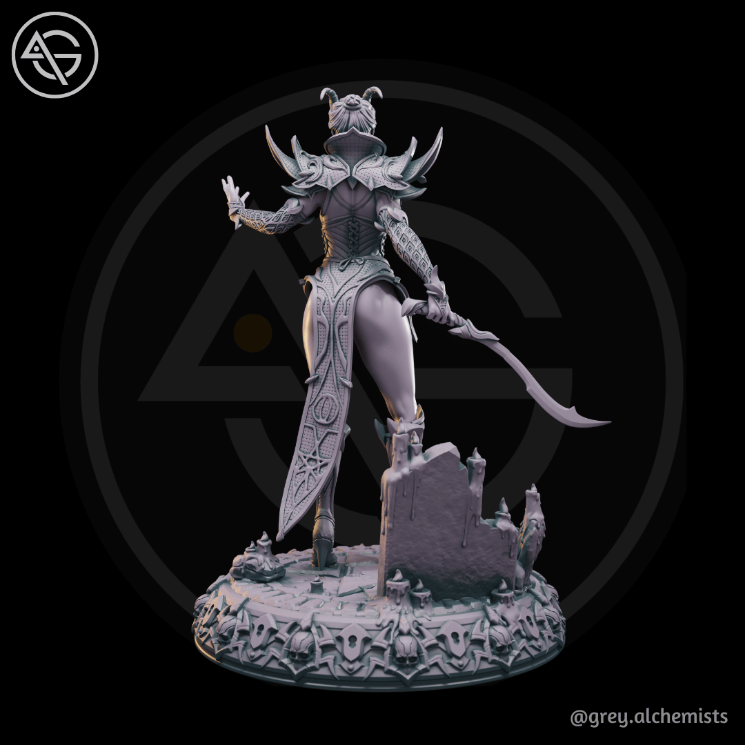Grey Alchemists - Tiefling Warrior - 32mm/75mm DnD/Pathfinder/TTRPG Figure