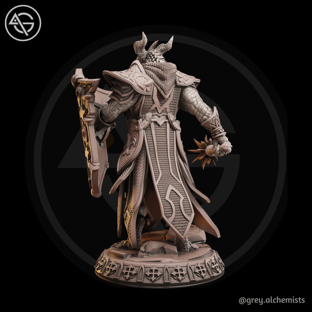 Grey Alchemists -  Dragonborn Paladin - 32mm/75mm DnD/Pathfinder/TTRPG Figure