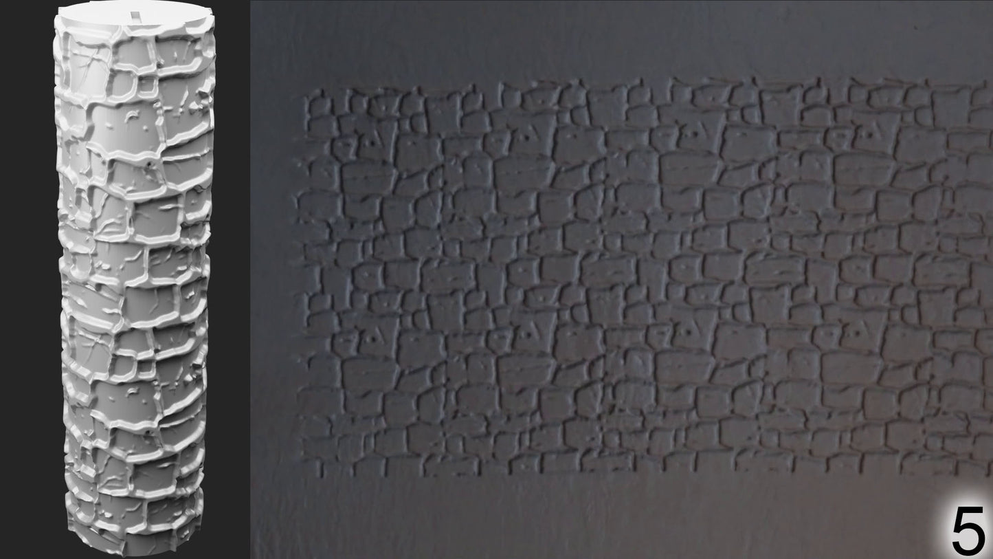 Jorrit - Texture Rollers #12 - Clay Roller for Scenery/TTRPG/Pottery Embossing
