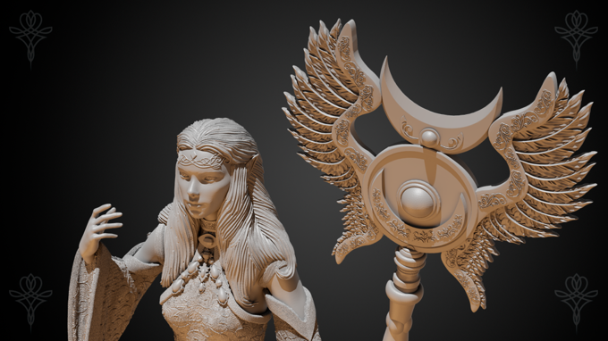 Acadia Studios - Tara Elven Queen - 32/75/100mm DnD/TTRPG Figure/Miniature - Helios3DPrinting