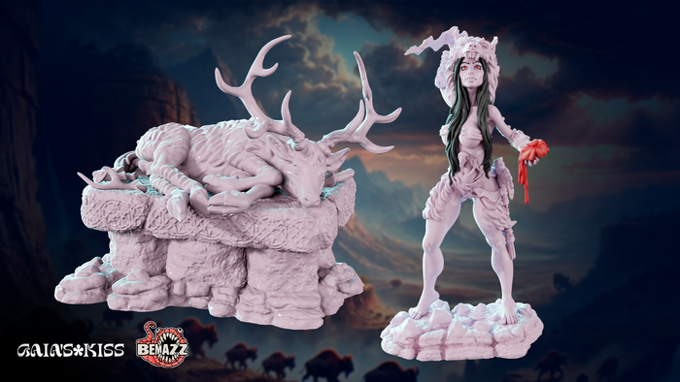 Gaia Miniatures - The Hunt - Luna Wolfheart - 75mm Pin Up/Figure/Model/Diorama