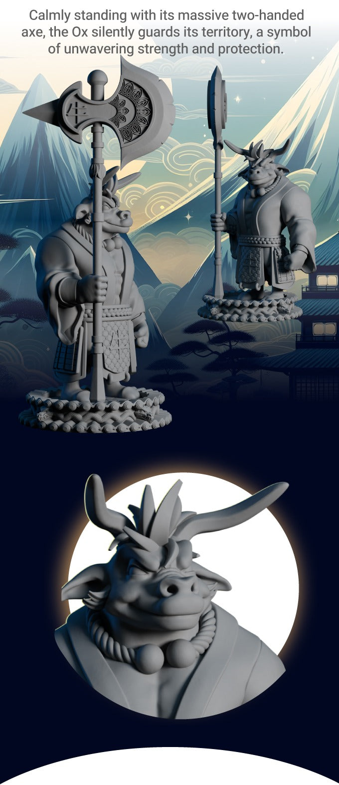 AsymSculpts - Sculpted Sisters: Oriental - Ox #2 - 75mm Pin Up/Figure/Model/Diorama