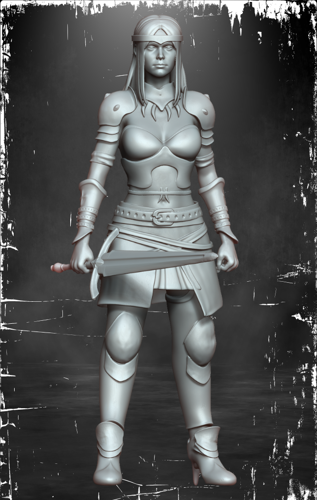 MiniQuest Forge - Female Fighter #2 - 32/75mm DnD/TTRPG Figure/Miniature