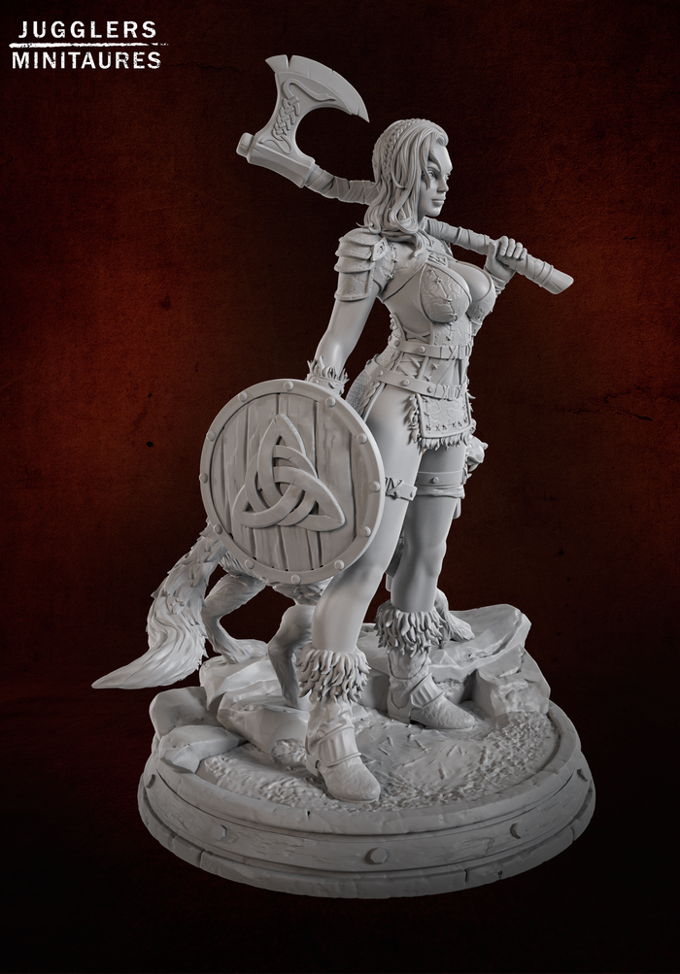 Jugglers Miniatures - Runa Wildfire - 75mm Pin Up/Figure/Model/Diorama