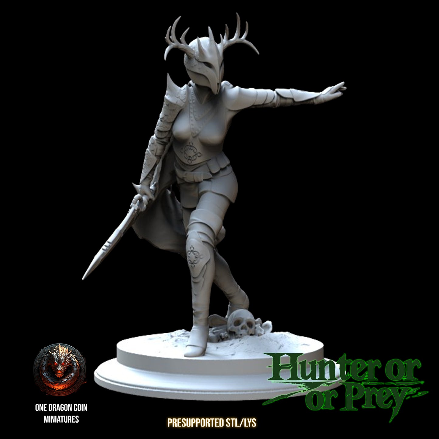One Dragon Coin - Paladin Hunter - DnD/TTRPG Figure/Miniature