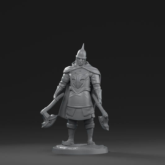 Dinoworld - Kingdoms #3 - Dual Axeman - DnD/Pathfinder/TTRPG Figure