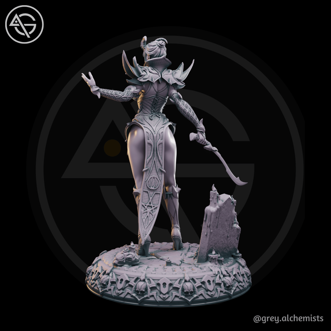 Grey Alchemists - Tiefling Warrior - 32mm/75mm DnD/Pathfinder/TTRPG Figure