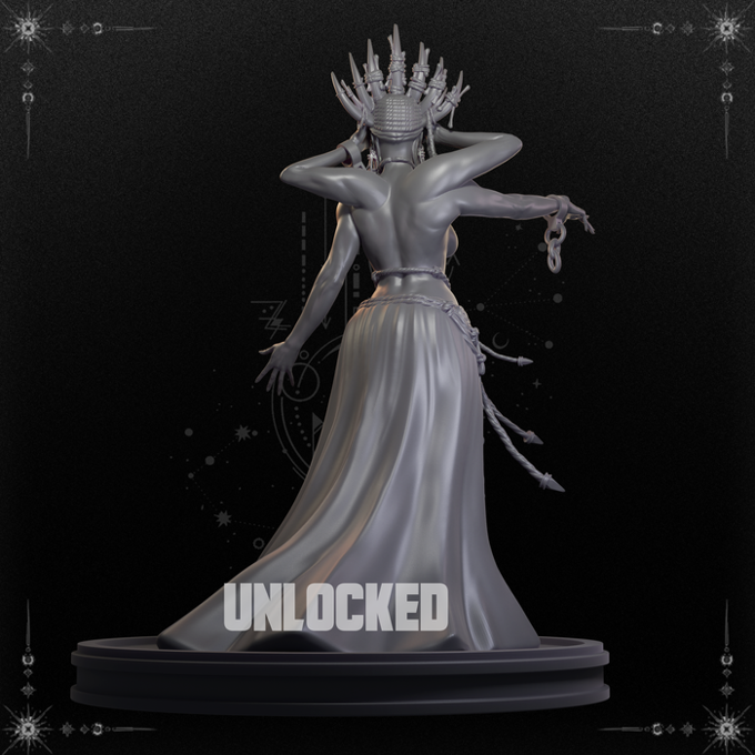 Black Fins Miniatures - Shar, Queen of Dark - 75mm Pin Up/Figure/Model/Diorama