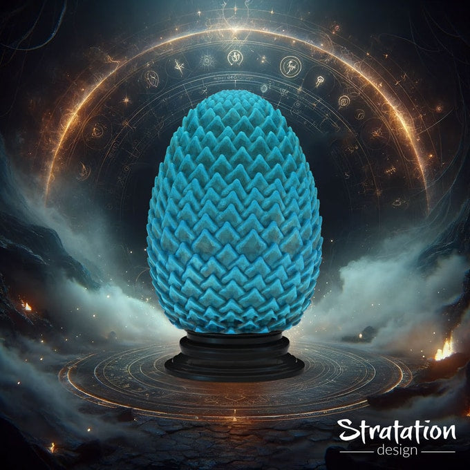 Stratation Design - Ice Dragon Egg Dice Box - DnD/TTRPG/Roleplaying/Wargames