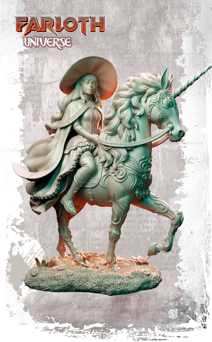 Nocturna - Mighty Unicorn - 75mm Pin Up/Figure/Model/Diorama