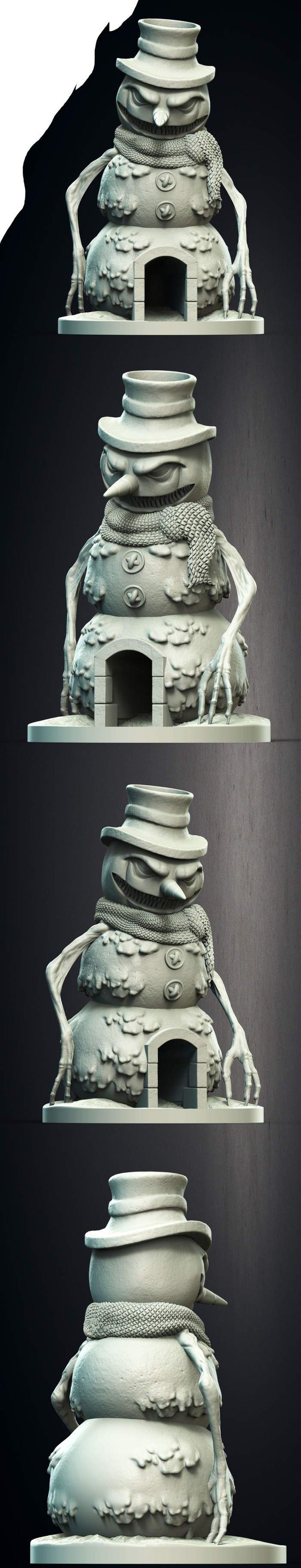 Slope3D - Evil Snowman Dice Tower - DnD/TTRPG/Roleplaying/Wargames