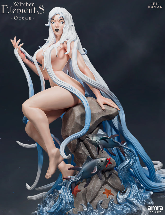 Amra 3D Art - Witcher Elements - Ocean #1 - 80mm Pin Up/Figure/Model/Diorama - Helios3DPrinting