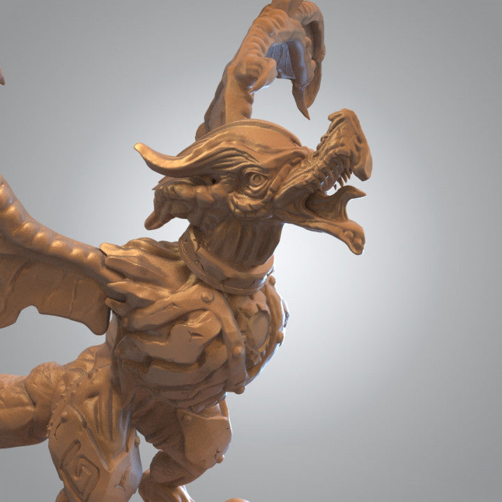 Mojibake - Battle for Genbushan - Wyvern - DnD/TTRPG Figure/Miniature - Helios3DPrinting