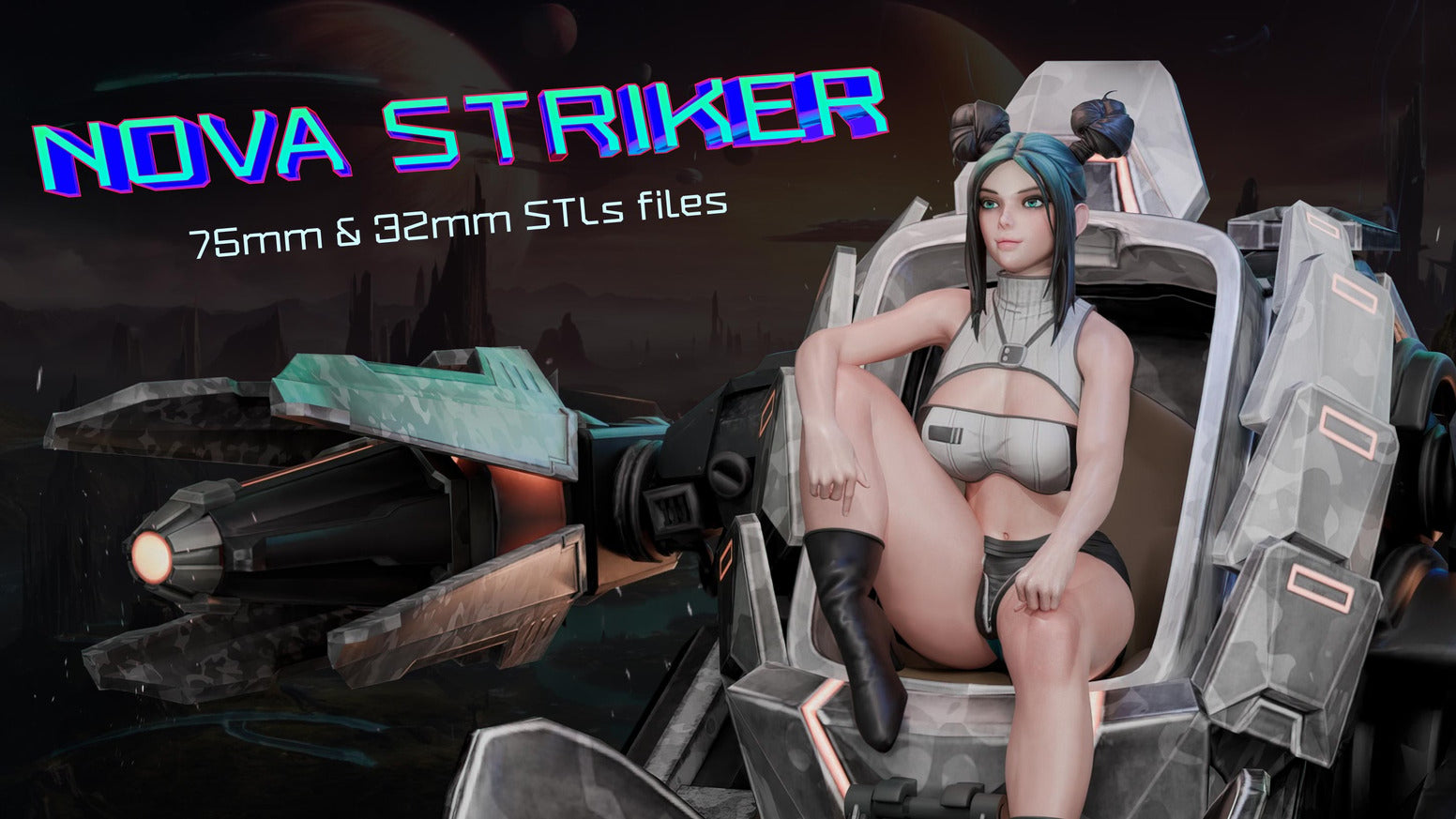 AMCM Studios - Nova Striker - 32/75mm Pin Up/Figure/Model/Diorama - Helios3DPrinting