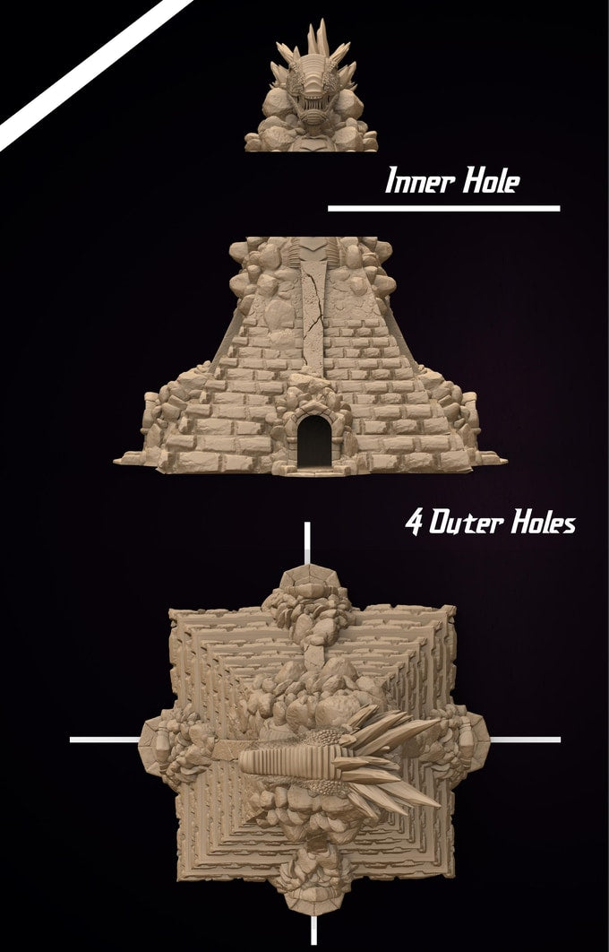 Slope3D - Pyramid (Dragon) Dice Tower - DnD/TTRPG/Roleplaying/Wargames