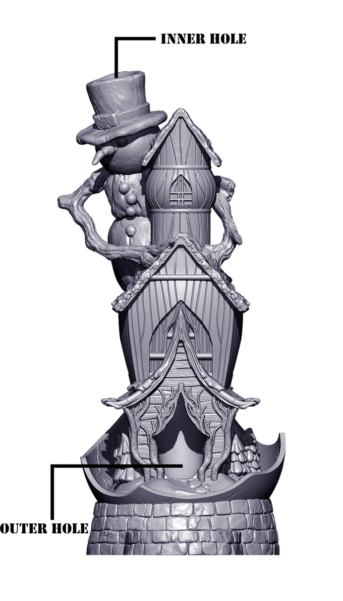 Slope3D - Snowman Hut Dice Tower - DnD/TTRPG/Roleplaying/Wargames