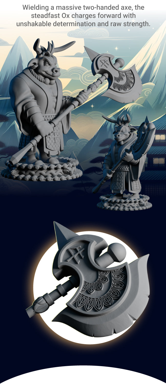 AsymSculpts - Sculpted Sisters: Oriental - Ox #1 - 75mm Pin Up/Figure/Model/Diorama