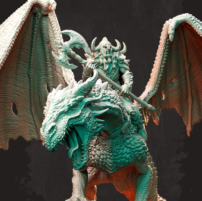 Nocturna - Drakor the Dragonrider - 75mm Pin Up/Figure/Model/Diorama