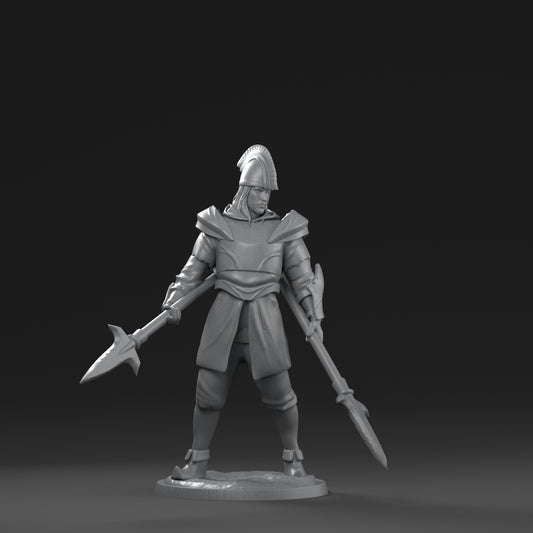 Dinoworld - Kingdoms #3 - Dual Spearman - DnD/Pathfinder/TTRPG Figure