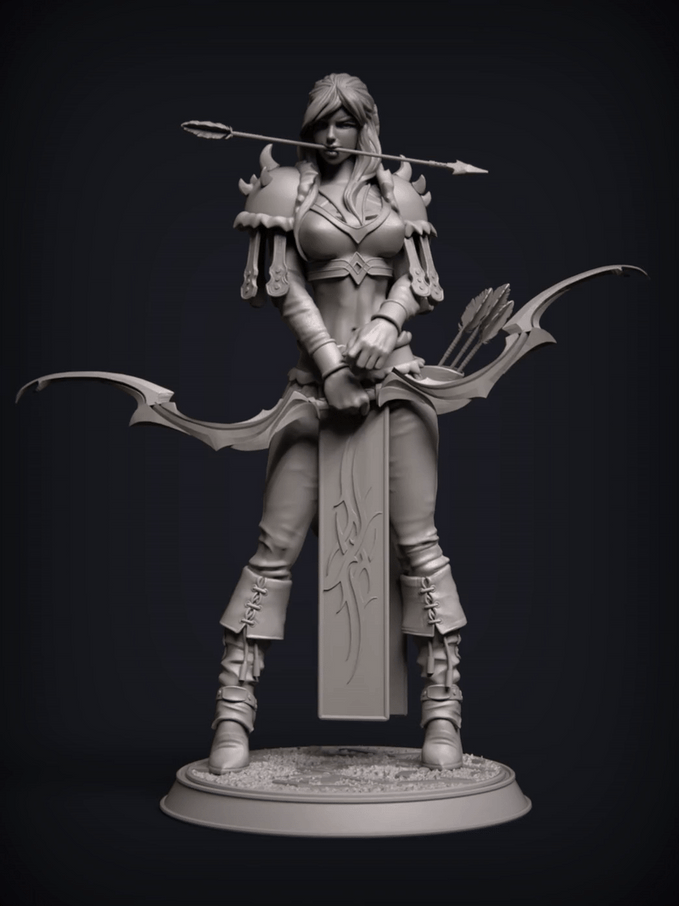 Z Kino - Enchantressess - Kaela the Shadowstrider - 75mm Pin Up/Figure/Model/Diorama