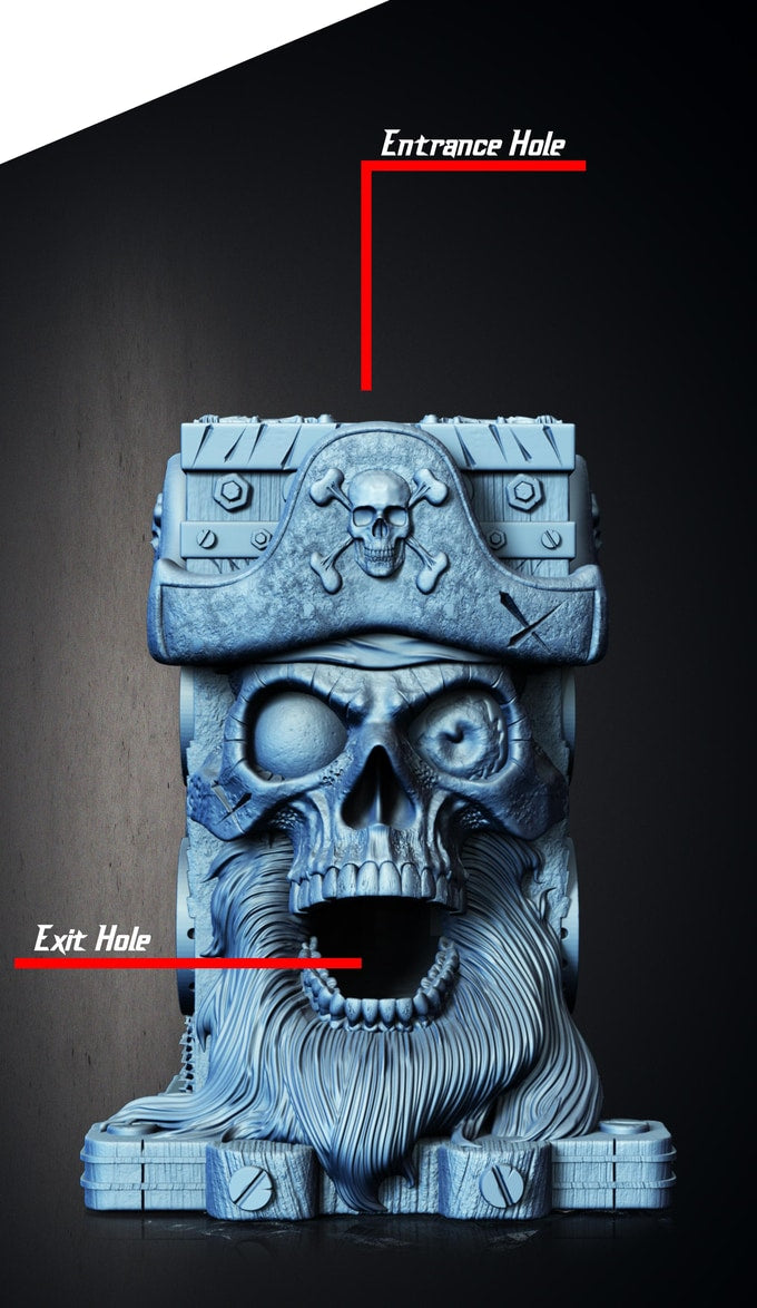 Slope3D - Pirate Skull (Trap) Dice Tower - DnD/TTRPG/Roleplaying/Wargames