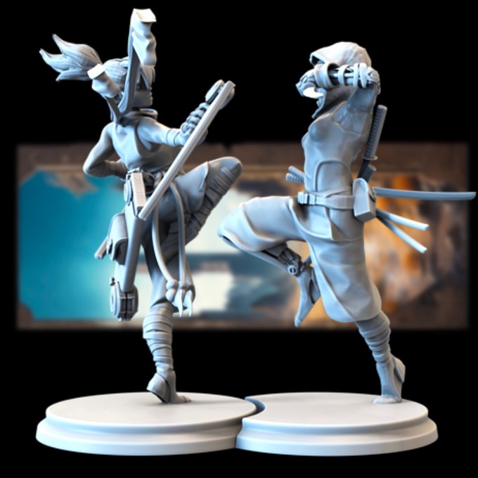 Broken Sword - Post Apocalyptic Elves - Twins - 75/100mm Pin Up/Figure/Model/Diorama