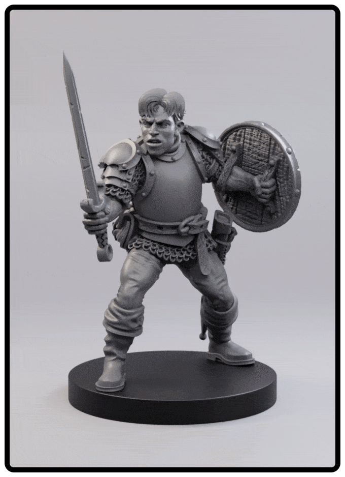 STL - Human Fighter - DnD/TTRPG Figure/Miniature